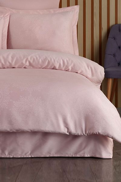 VAROL Liyosel Jacquard Duvet Cover Set Single - Nothingham Powder