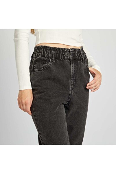 KİABİ Mom-fit denim trousers GREY