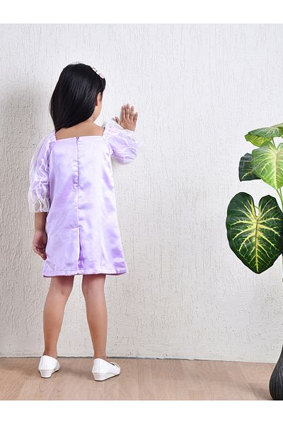 Bella Moda By Styli Embellished Balloon Sleeve Midi Dress