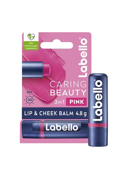 LABELLO Lip Caring Beauty Pink Color Lip and Cheek Balm SPF 30 Tint, 4.8g