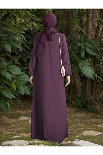 Take Two By Styli Women Solid Cuffed Sleeves Jalabiya with Zip Front