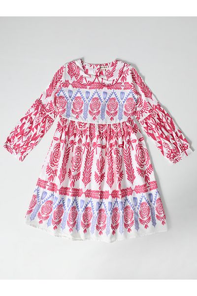 Bella Moda By Styli All-Over Printed Peter Pan Collared A-Line Dress