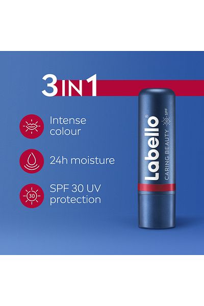 LABELLO Lip Caring Beauty Red Color Lip and Cheek Balm SPF 30 Tint, 4.8g