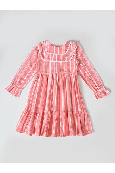 Bella Moda By Styli Striped Tiered Knee-Length Dress