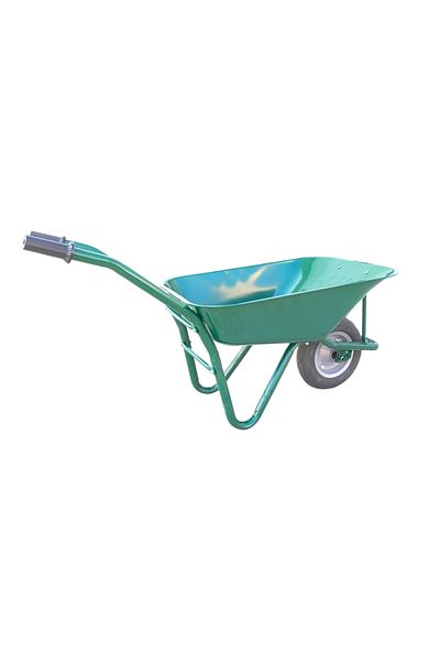 COBI SMART® 100L metal wheelbarrow, massive wheel 350/8, galvanized bucket, green color – COBI SMART®