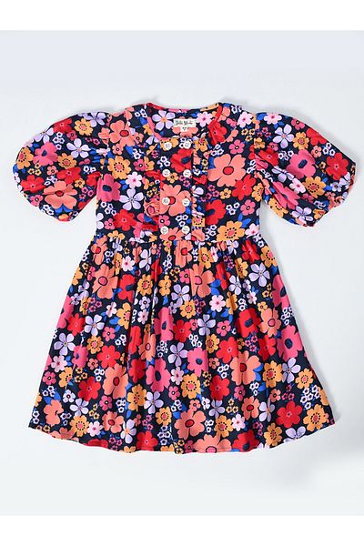 Bella Moda By Styli All-Over Floral Print Balloon Sleeves Dress