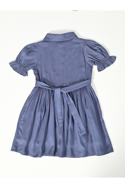 Bella Moda By Styli Embroidered Puff Sleeve Knee-Length Dress