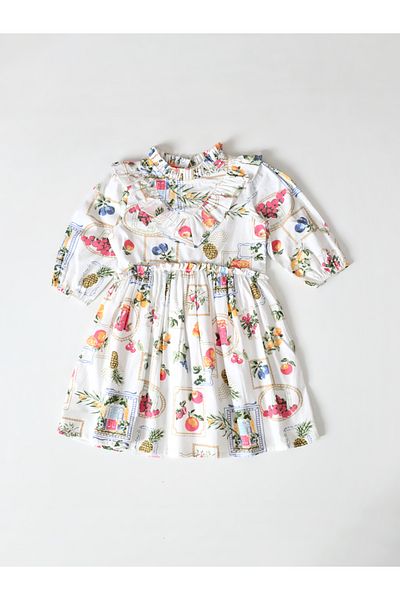 Bella Moda By Styli Floral Print Ruffled Detail Knee-Length Dress