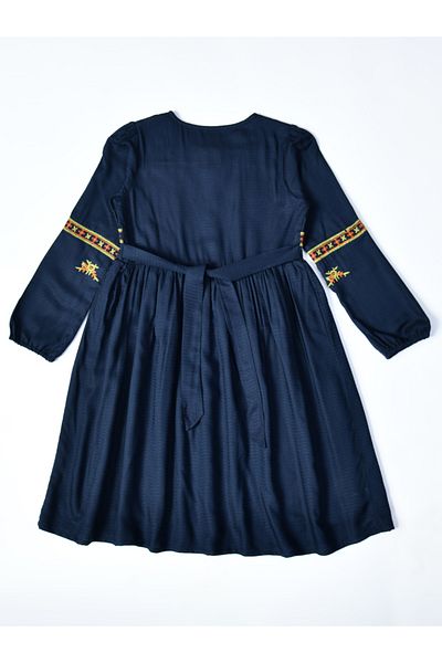 Bella Moda By Styli Embroidered Balloon Sleeves Knee-Length Dress