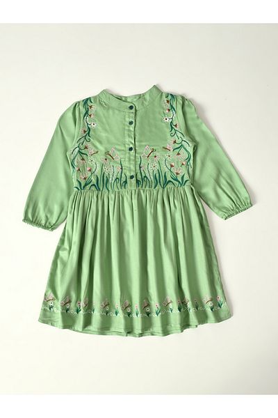 Bella Moda By Styli Floral Embroidered Knee Length Dress