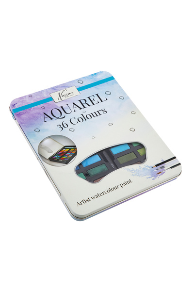 Nassau fine art Acuarele, Nassau Fine Art, 36 de culori, creion HB, pensulă de pictură, pensulă cu rezervor