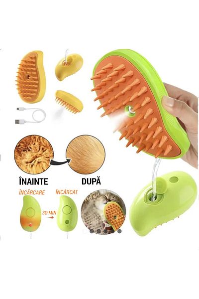 OEM Happy Oliwe Steam Brush for Pets Cats and Dogs, USB Rechargeable