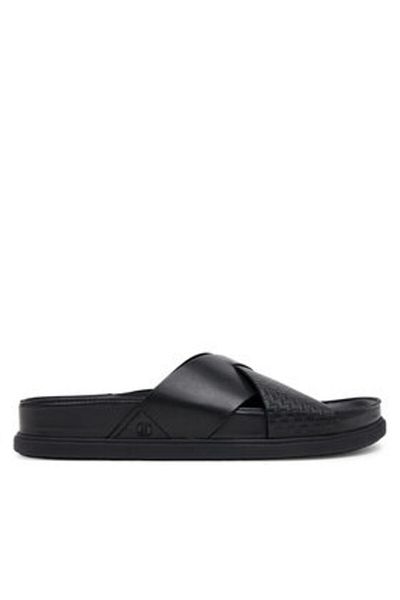 CLARKS Flip-flops bărbătești negri CLARKS-26181382 PIELE NEAGRĂ