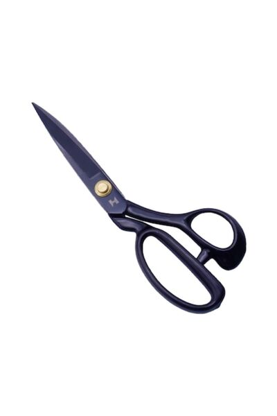 Strong Household and Professional Tailoring Scissors, Straight Blade, Black Handle, Stainless Steel Carbon