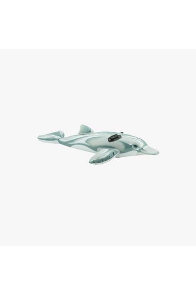 Intex PVC Inflatable Swimming Dolphin Ride-On with Sturdy Handles Grey