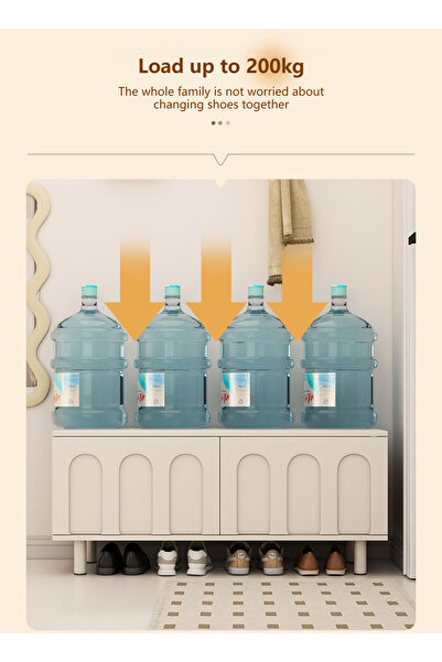 sharpdo Cream Style Multifunctional Household Entrance Shoe Cabinet Bench 100*34*45CM