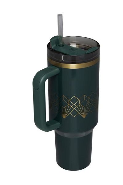 Stanley Quencher H2.0 Forrest Gloss Deco Stainless Steel Mug, 40 oz