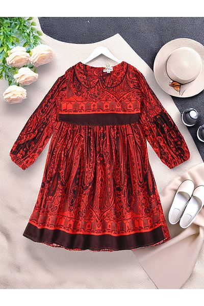 Bella Moda By Styli All-Over Printed Peter Pan Collared A-Line Dress
