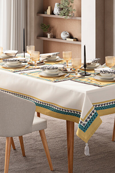 BUGİ HOME COLLECTİON Safran Luxe, Yemek Masası, Mutfak Masa Örtüsü 150x150