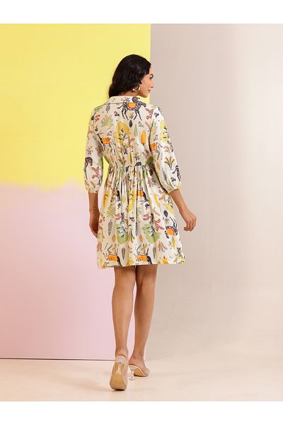 Sanskrutihomes By Styli Floral Printed V Neck A-Line Mini Dress