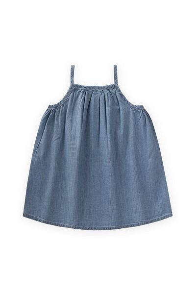 Cigit Strap Dress 1-7 Years Blue