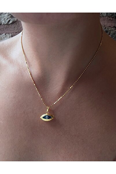 Miltonia 925s Gümüş Göz Nazar Kolye Pul Zincir