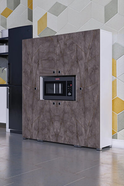 moka park avm 6 Kapaklı Çok Geniş Raflı Mikrodalga Fırın Dolabı Çok Amaçlı Dolap