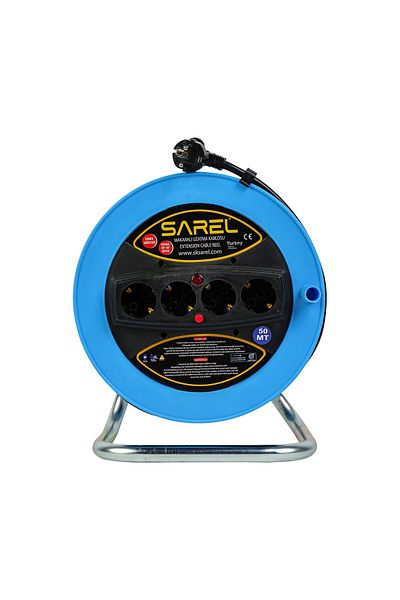 COBI SMART® Extension cord reel 3x2.5 mm², 50 m, 4 sockets, overload protection - COBI SMART®