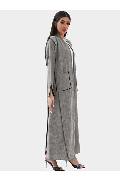 Elena by DStyle Melange A-Line Abaya with Pocket Detail