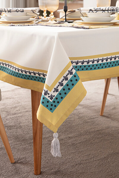 BUGİ HOME COLLECTİON Safran Luxe, Yemek Masası, Mutfak Masa Örtüsü 150x150