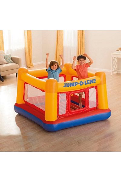 Intex PVC Reinforced Net Sidewalls Jump O Lene Inflatable Play House Multicolor