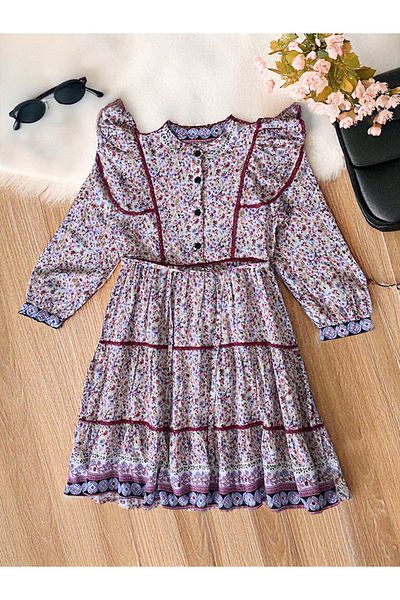 Bella Moda By Styli AOP Floral Print Knee-Length Dress