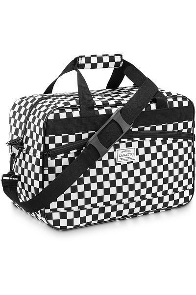 zagatto Airplane cabin bag 20L, black and white, underseat size for Wizz/Ryanair, ZG828