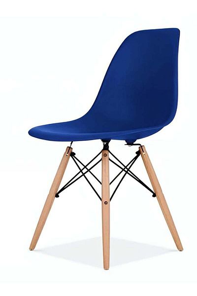 Taimi Modern Style Plastic Dining Chair Mid Century Modern DSW Chair, Shell Lounge ,Dark Blue