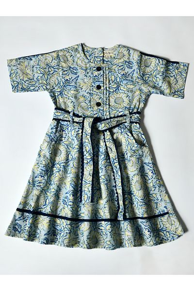 Bella Moda By Styli All-Over Print Short Sleeve Cotton Dress