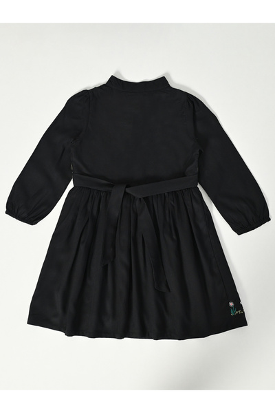 Bella Moda By Styli Floral Embroidered Buttoned Knee-Length Dress