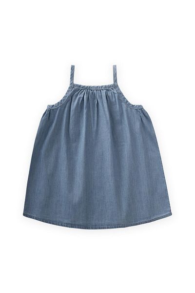 Cigit Strap Dress 1-7 Years Blue