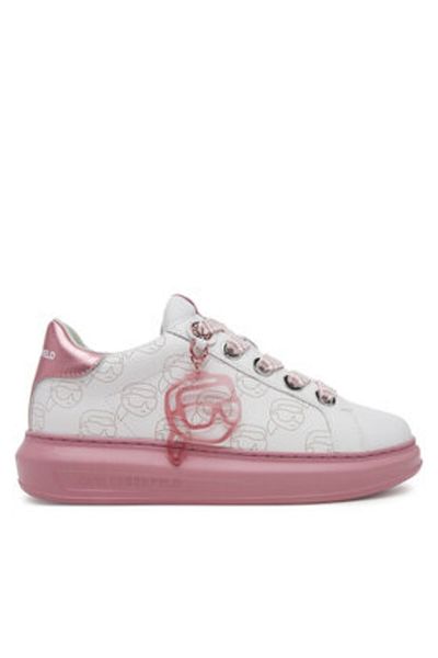 Karl Lagerfeld Women's Sneakers white KARL LAGERFELD-KL62522 01P WHITE LTHR W/PINK