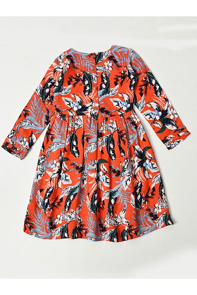 Bella Moda By Styli All-Over Print Cotton Dress with Lining