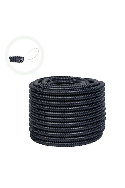 COBI SMART® Tub copex flexibil, diametru 18 mm, 50 m, metalic cu fir de tragere si invelis PVC, negru