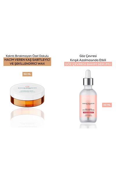 Bahar Babacan Eyebrow Fixing & Styling Wax 50ml + Wrinkle Reducing Anti-Aging Eye Contour Serum 30ml Gift