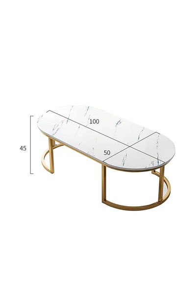 sharpdo Modern Design Luxury Coffee Tables Living Room with Storage Round Marble Design Nightstands