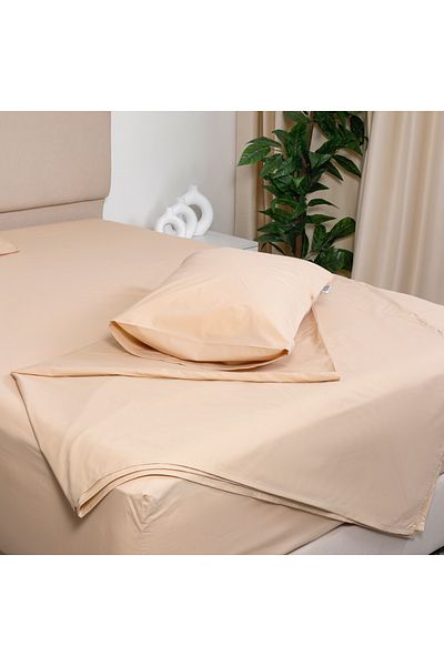 Bed N Home SA Fitted bed sheet set,100%Egyptian cotton, 250TC, light tan ,2pillowcases. 180x200cm