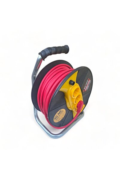 COBI SMART® Prelungitor 50 m, 3x1.5 mm², rola cu tambur, 4 prize, maner trans...