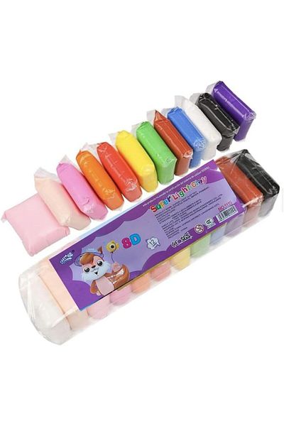 PHINDBOOKS Super Light Clay, 12 Colours Air Dry Modelling Clay Set, DIY Craft Clay