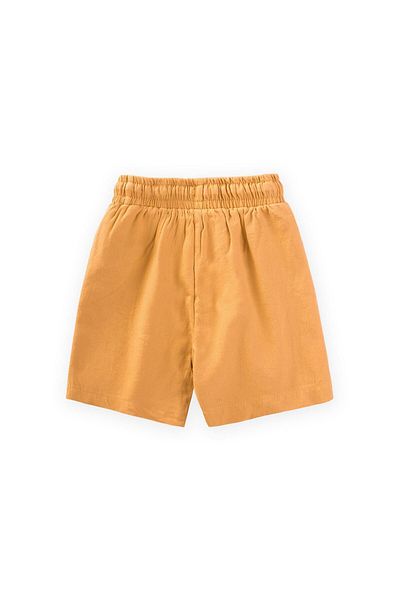 Cigit Label Detailed Flannel Capri 1-7 Years Mustard Yellow