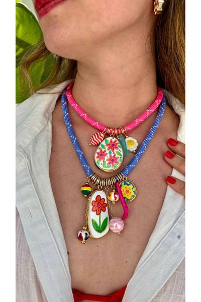 Lune Dor Accessories Brand Model 2-Piece Cord Charm Necklace
