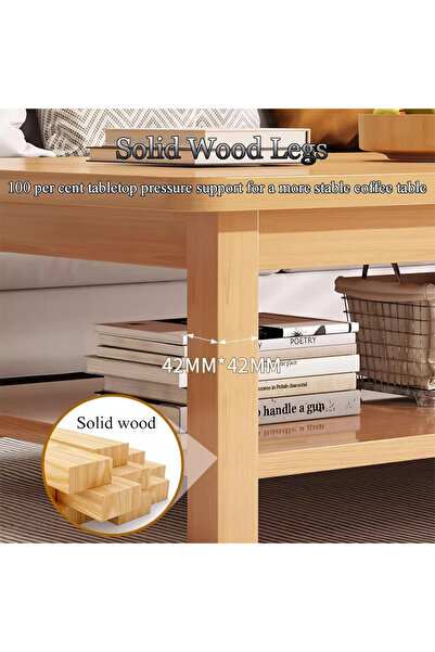 sharpdo Multifunctional Double Layer Coffee Table, Chinese Simple Rectangular Double Layer Tea Table