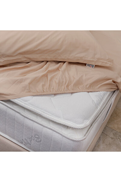 Bed N Home SA Beige fitted bed sheet set, 100% Egyptian cotton, 250 thread count, 2 pillowcases, 180*200cm