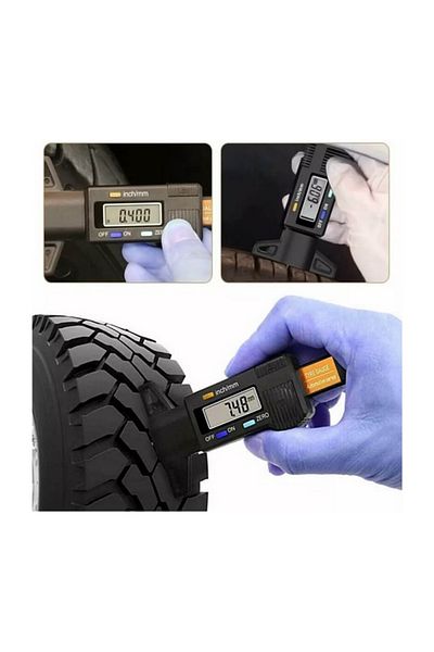 Zilevo Car Tire Tread Depth Gauge Dipper with 0-25.4mm Digital Display
